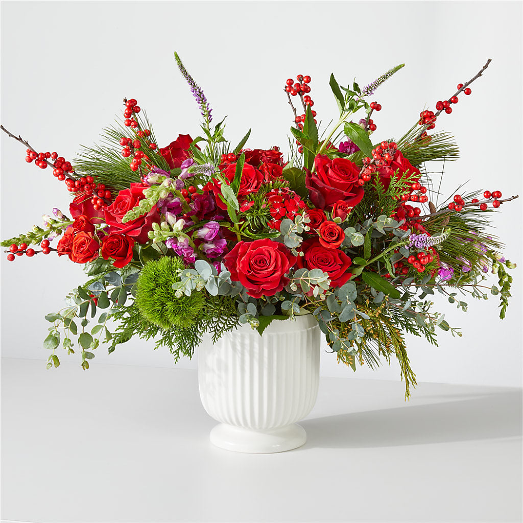Big Red Bow Bouquet – New Rochelle Florist, New Rochelle NY