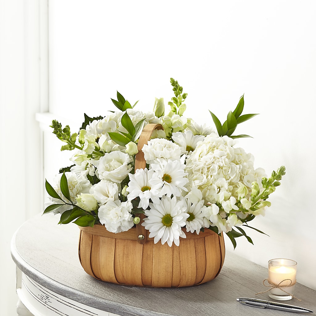 Pure Ivory Basket – New Rochelle Florist, New Rochelle NY