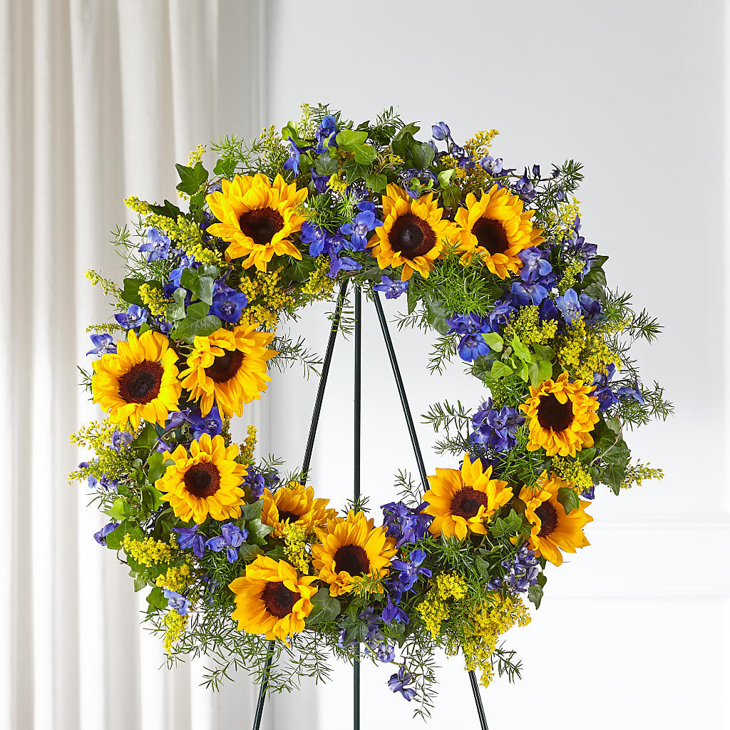 Bright Rays Wreath – New Rochelle Florist, New Rochelle NY