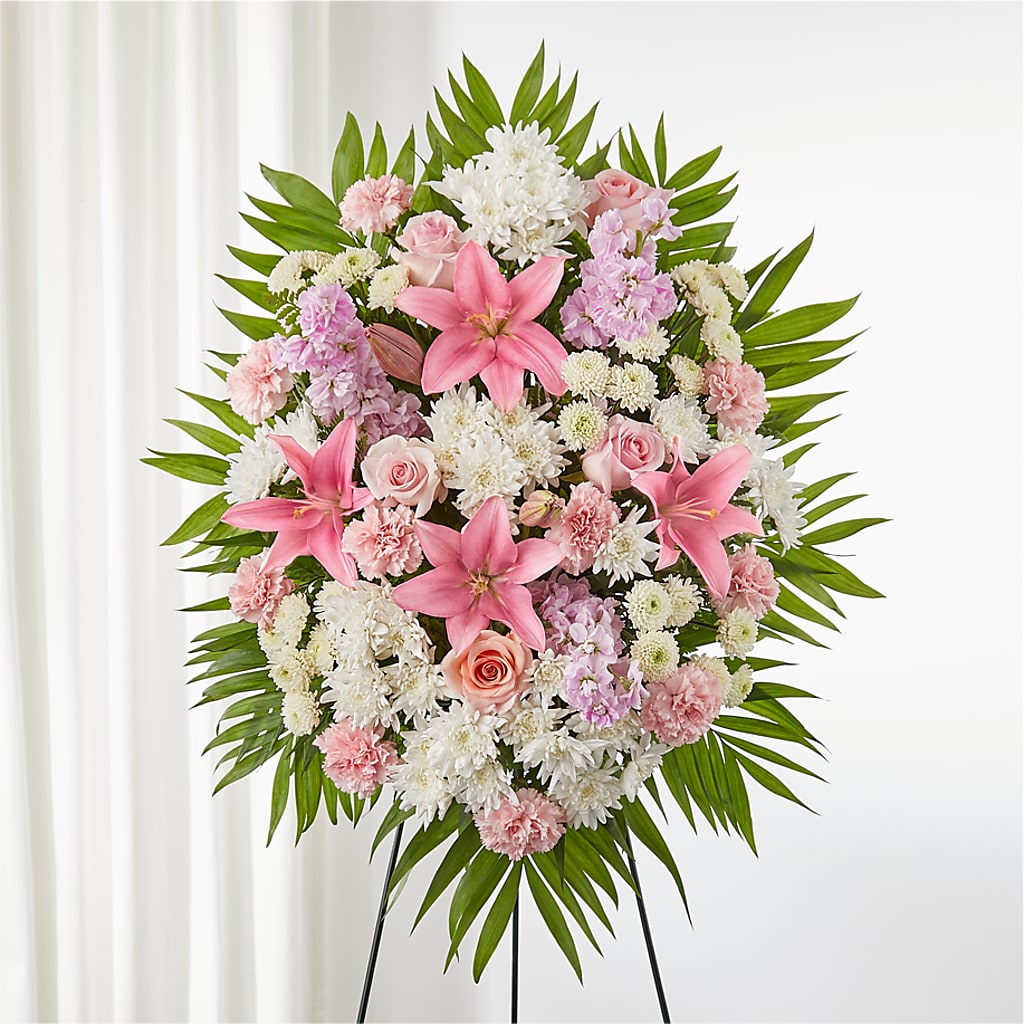 Offering Solace Standing Spray – New Rochelle Florist, New Rochelle NY