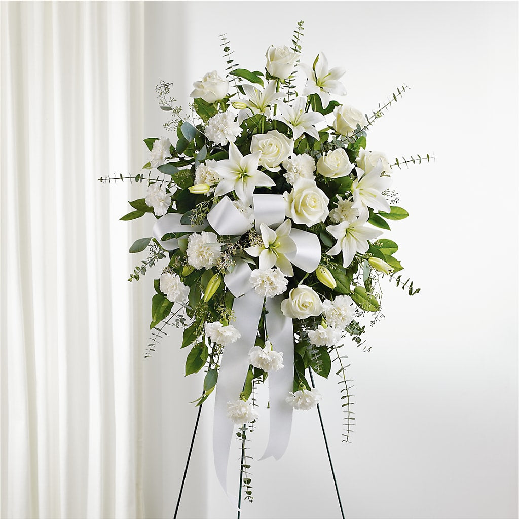With Care Standing Spray – New Rochelle Florist, New Rochelle NY