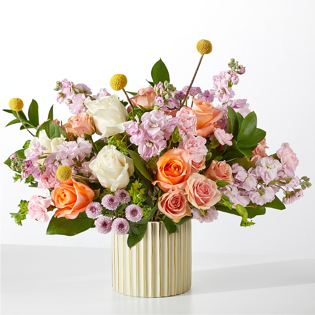 French Market Bouquet with Ivory Vase – New Rochelle Florist, New Rochelle NY