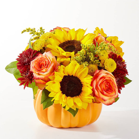Golden Gourd Pumpkin Bouquet –  New Rochelle Florist, New Rochelle NY