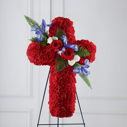 Faithful Hero Floral Cross –  New Rochelle Florist, New Rochelle NY