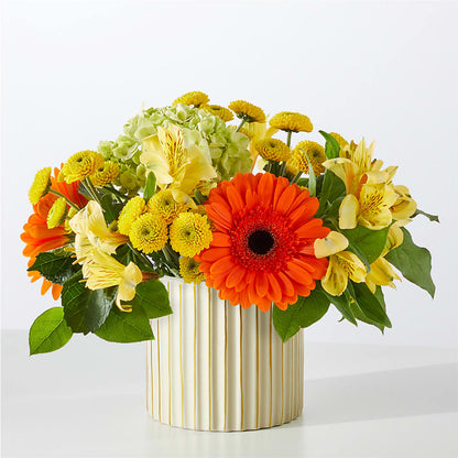 Autumn Sunshine Bouquet with Ivory Vase –  New Rochelle Florist, New Rochelle NY