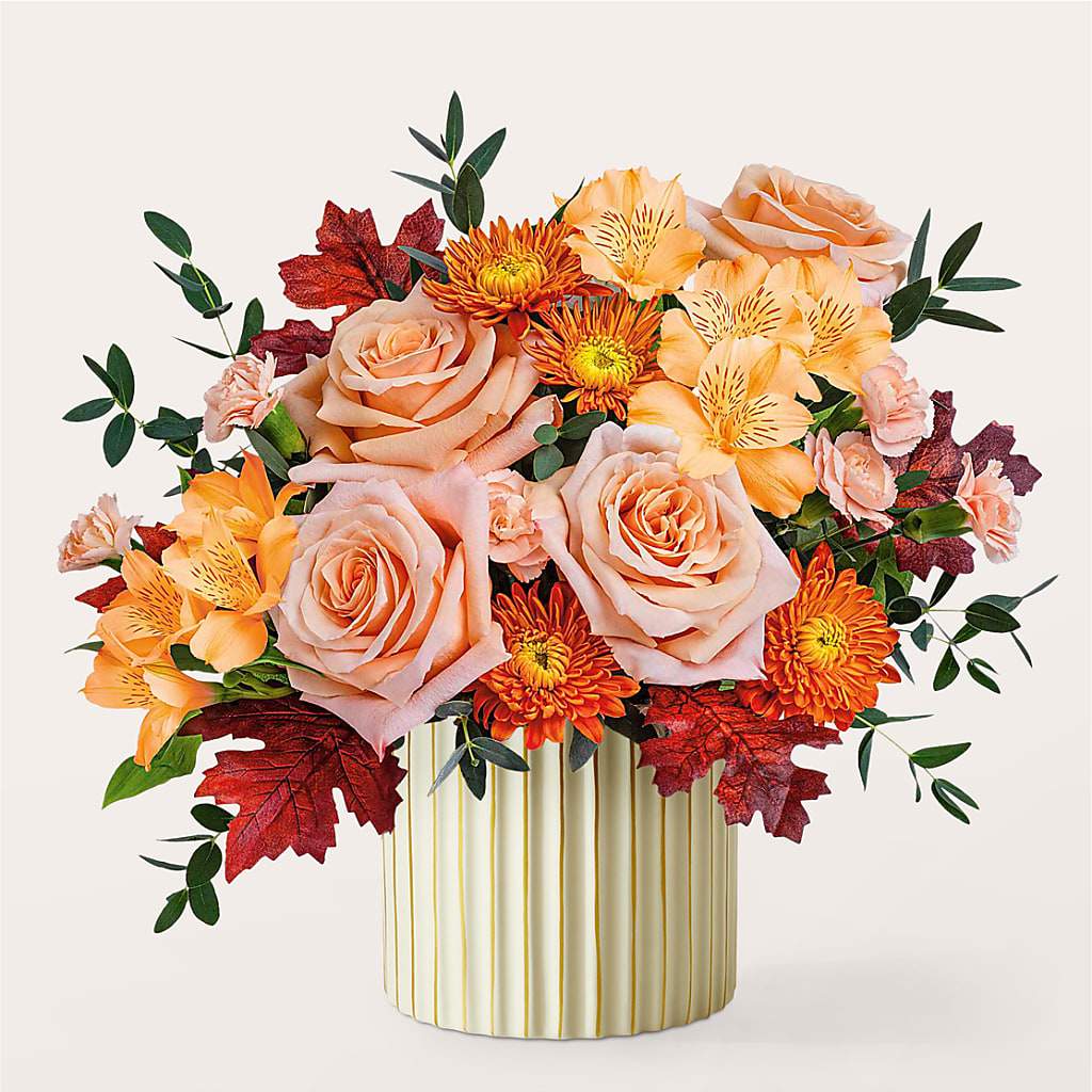 Spiced Latte Bouquet with Ivory Vase –  New Rochelle Florist, New Rochelle NY
