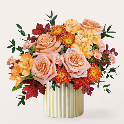 Spiced Latte Bouquet with Ivory Vase –  New Rochelle Florist, New Rochelle NY