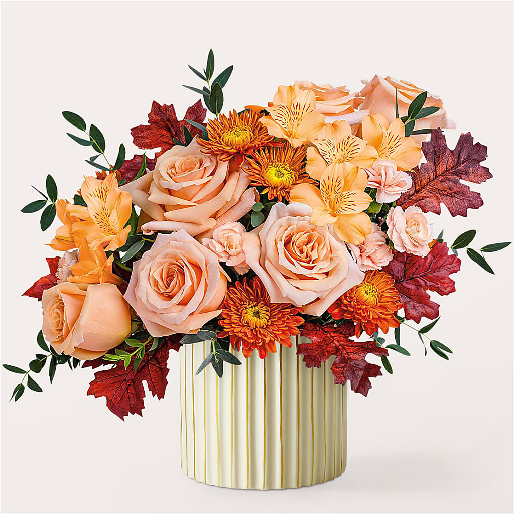 Spiced Latte Bouquet with Ivory Vase –  New Rochelle Florist, New Rochelle NY