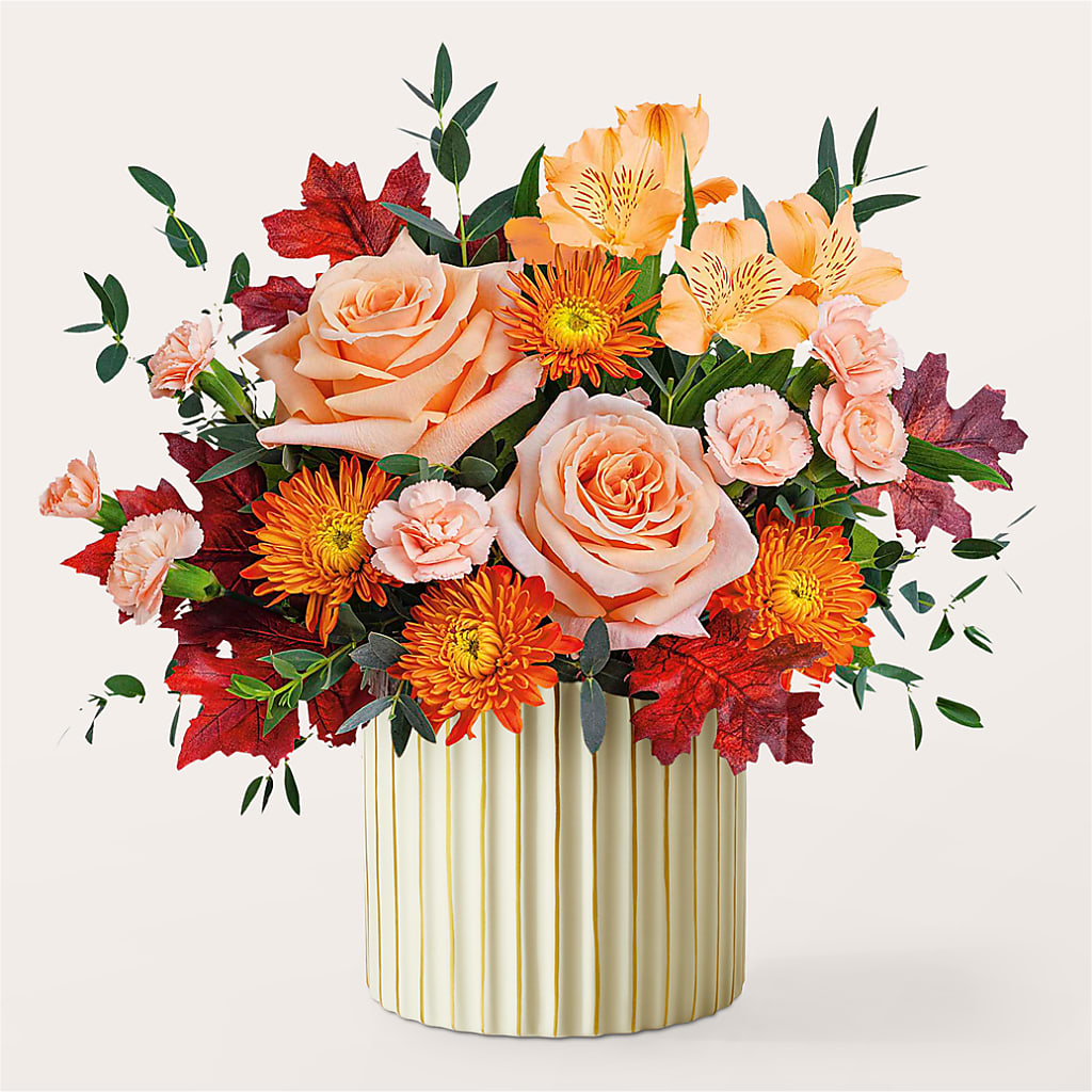 Spiced Latte Bouquet with Ivory Vase –  New Rochelle Florist, New Rochelle NY