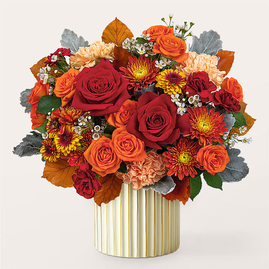Merlot Bouquet with Ivory Vase –  New Rochelle Florist, New Rochelle NY