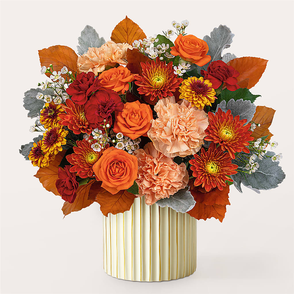 Merlot Bouquet with Ivory Vase –  New Rochelle Florist, New Rochelle NY