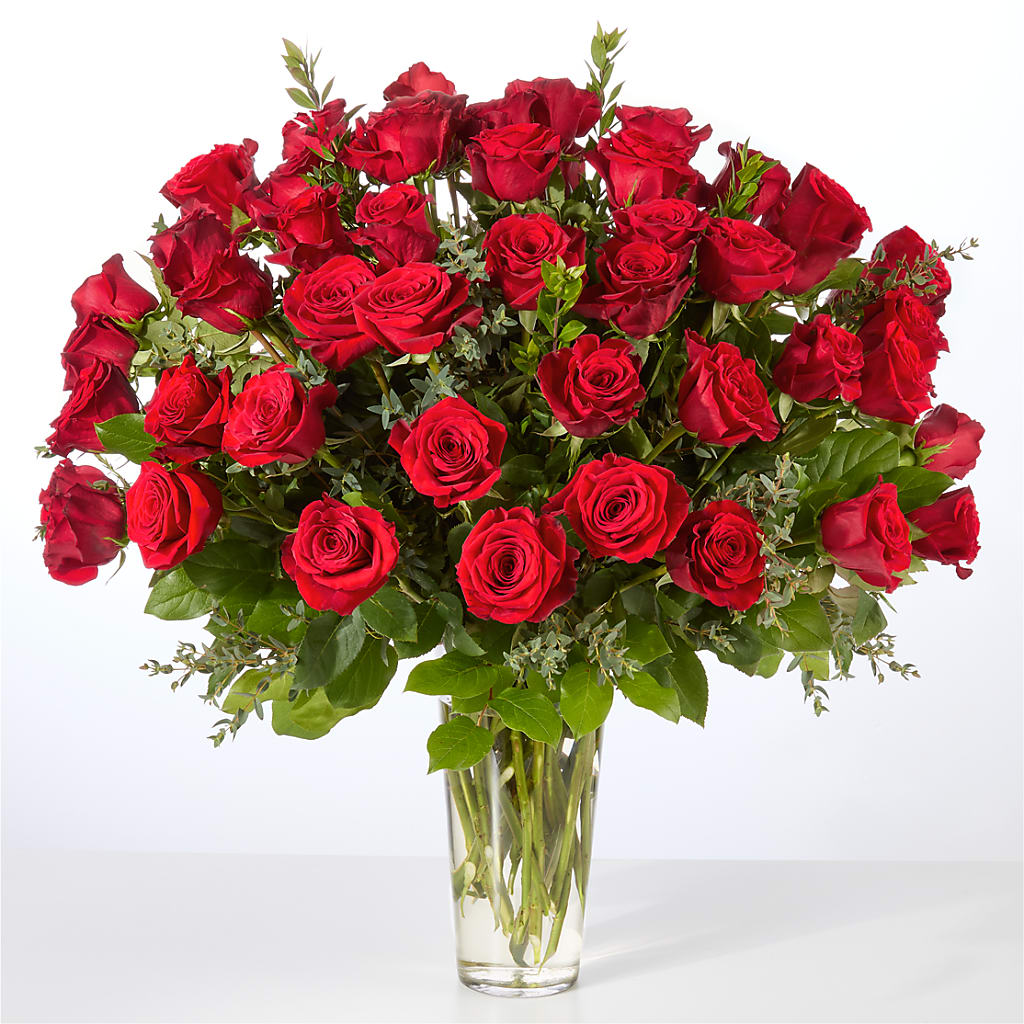 Forever Yours Fifty Stem Red Rose Bouquet –  New Rochelle Florist, New Rochelle NY